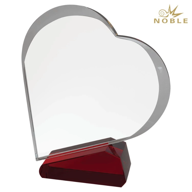 Blank Red Crystal Heart Trophy