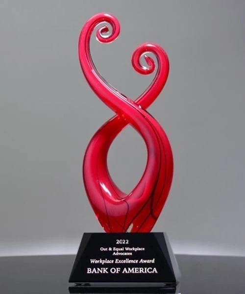 Hand Blown Glass Trophy