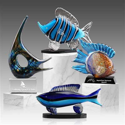 Art Glass Fish Sculpture