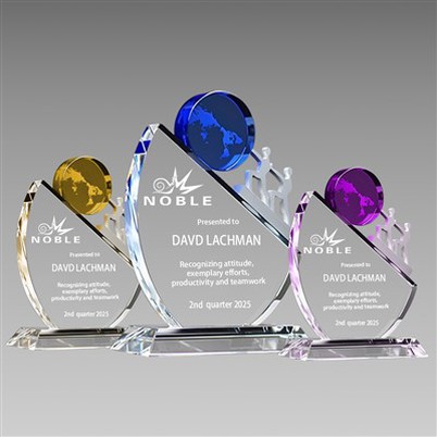 Achievement Trophy Crystal Teamwork Award