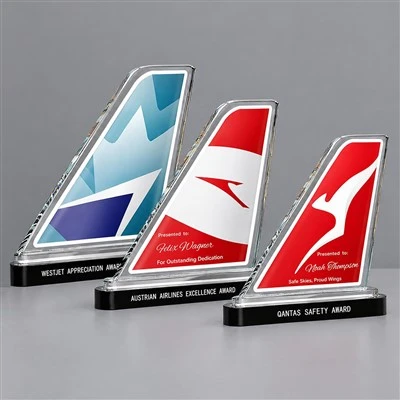 Glass Airplane Trophy Awards