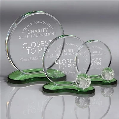 Green Vittoria Crystal Golf Award For Teamwork Collaboration