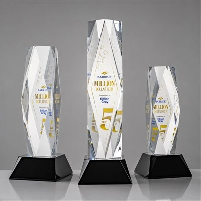 President Full Color On Base Black Towers Crystal Trophy