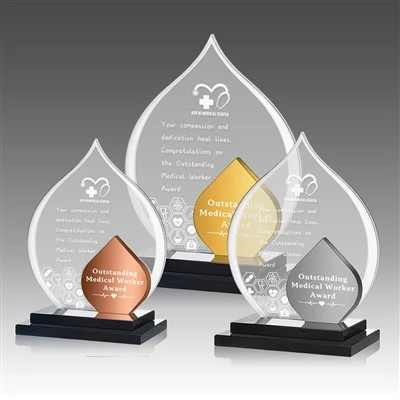 Teardrop Crystal Award Color Insert Trophy