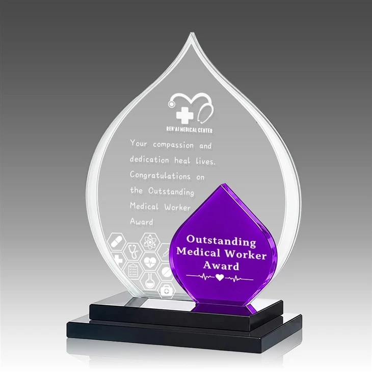Teardrop Crystal Award Color Insert Trophy suppliers